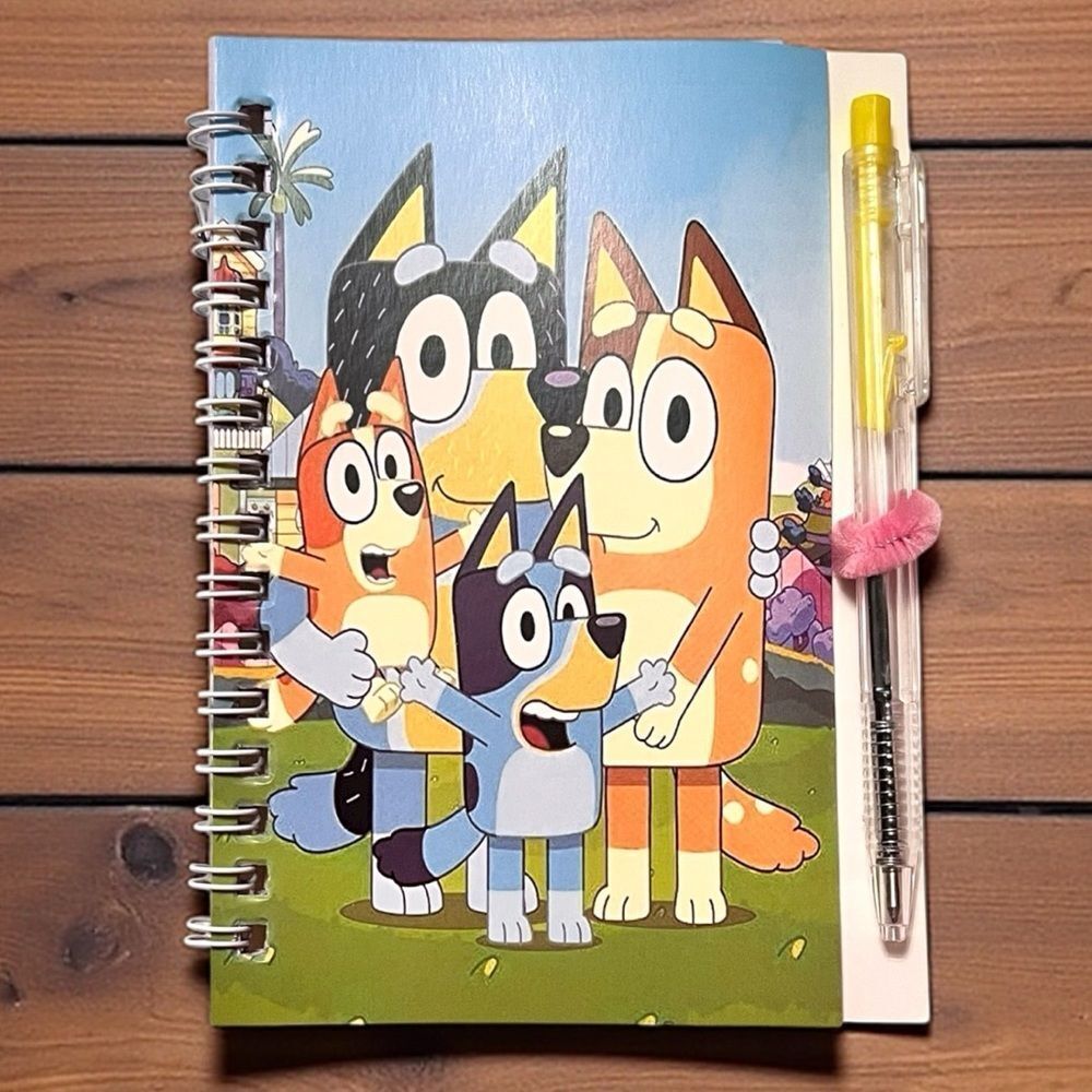 🤯5/$25🤯 Bluey Family Time Spiral Notebook with Pen